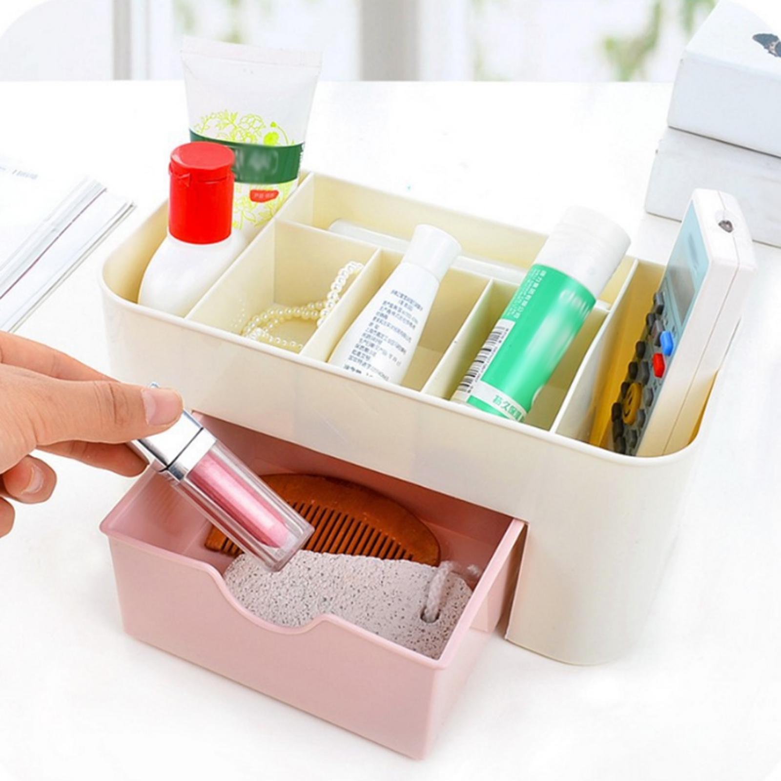 Hộp đựng đồ trang điểm đa chức năng,Dung tích lớn, có nhiều ô nhỏ,Chất liệu nhựa PP