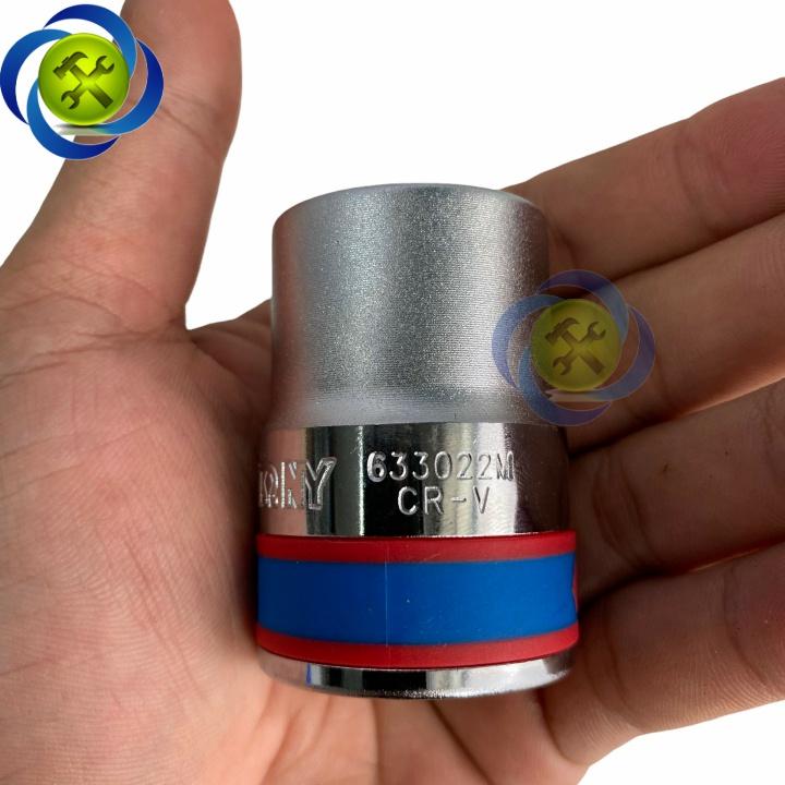Tuýp 22mm loại 3/4 Kingtony 633022M ngắn 12 cạnh màu trắng