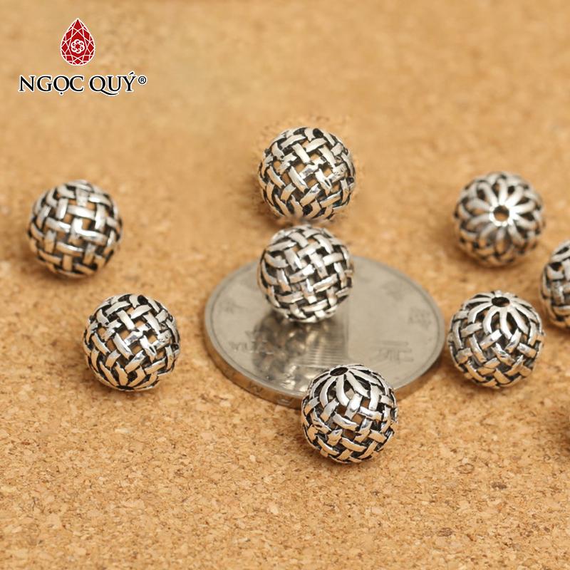 Charm bạc hình quả cầu mây xỏ ngang - Ngọc Quý Gemstones