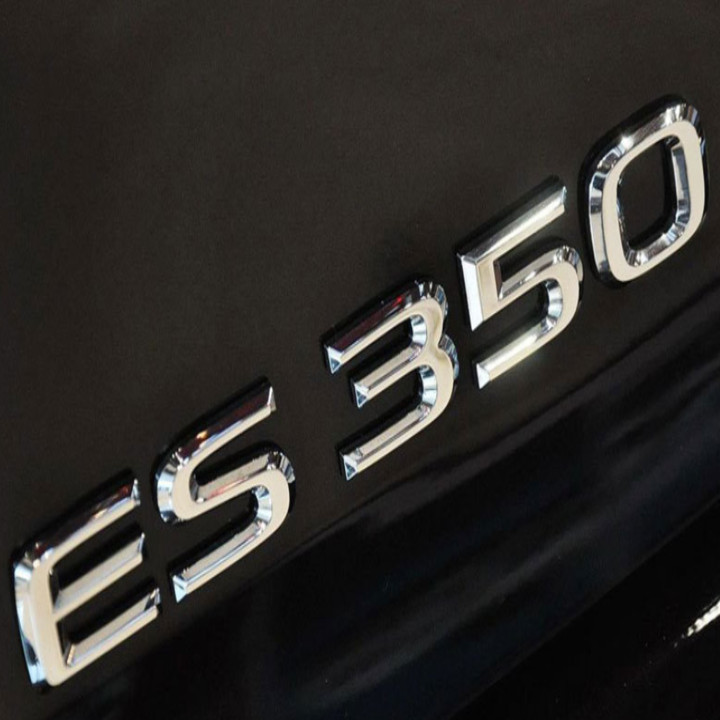 Decal tem chữ ES350 inox dán cho đuôi xe ô tô, xe hơi Lexus G100405 kích thước 15×1.9cm