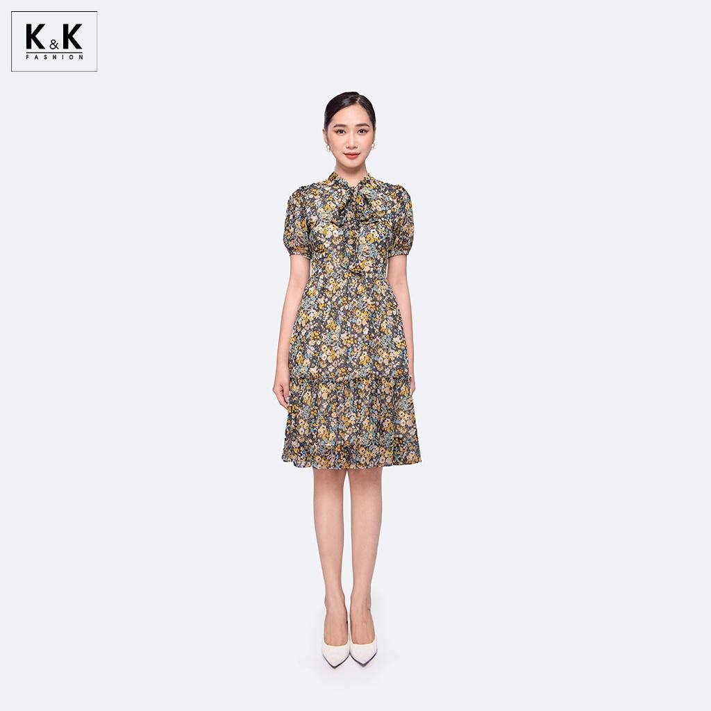 Đầm Hoa Dáng Xòe Đuôi Cá K&amp;K Fashion KK118-24 Chất Liệu Voan Xốp