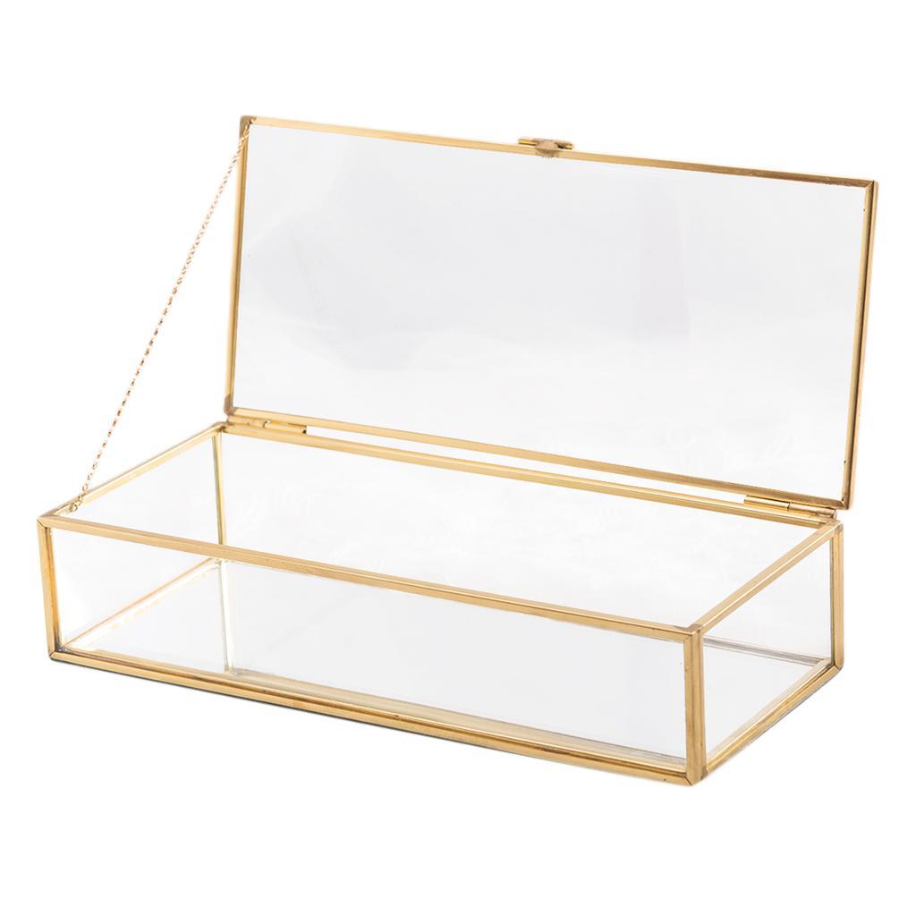 Glass Vintage Jewelry Box Geometric Jewelry Display Organizer Keepsake Box Case