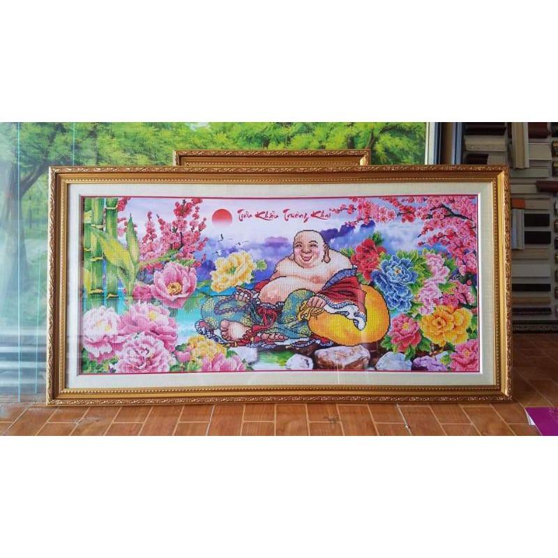 tranh thêu chữ thập Phật Di lặc 130*60cm thêu sẵn