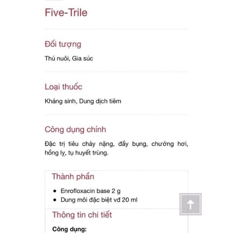 Five - trile 100ml dùng cho trâu bò lợn chó mèo