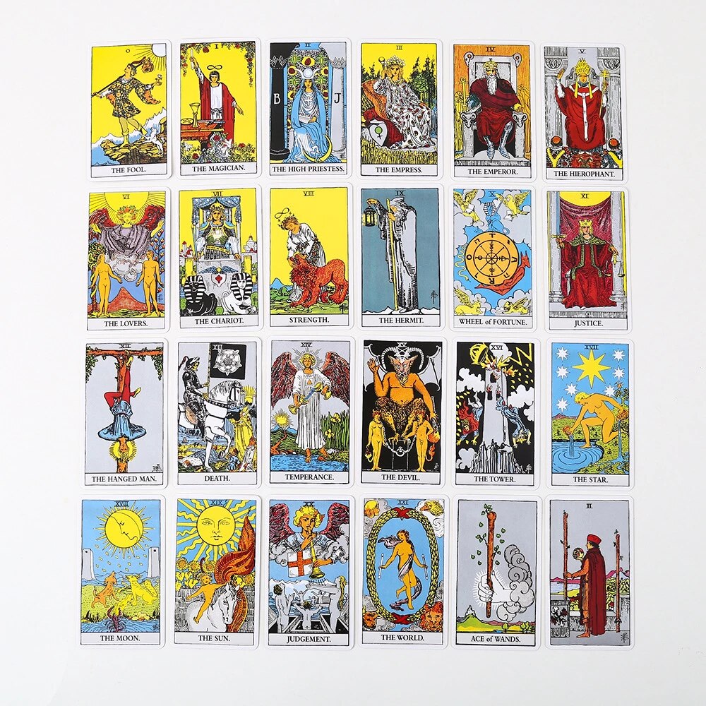 Bộ Bài The Classic Waite Tarot 78 Thẻ  Mạ Cam Hộp Sắt