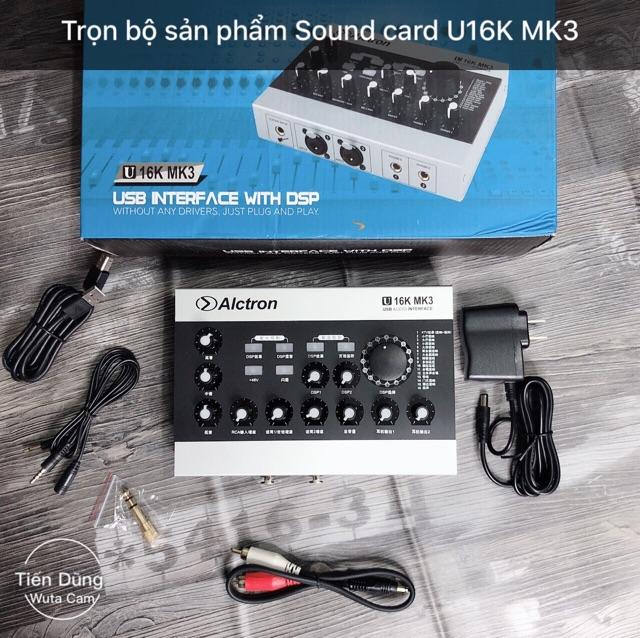 Mic thu âm Takstar PC K320 sound card alcron U16K MK3 chân đế dây livestream MA2 dây mic 3m- Bộ live stream k320 đầu đủ