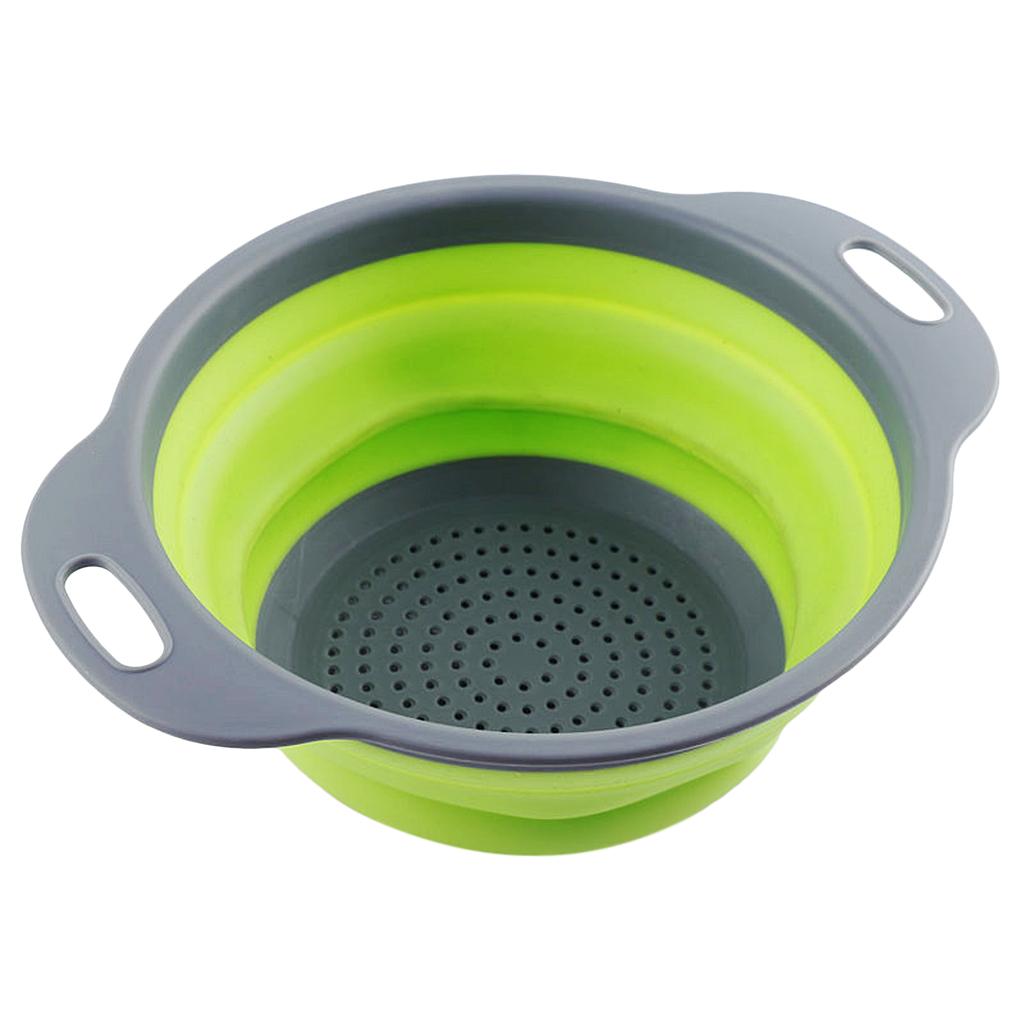 Folding Collapsible Plastic Colander Strainer Kitchen Fruit Filter Basket