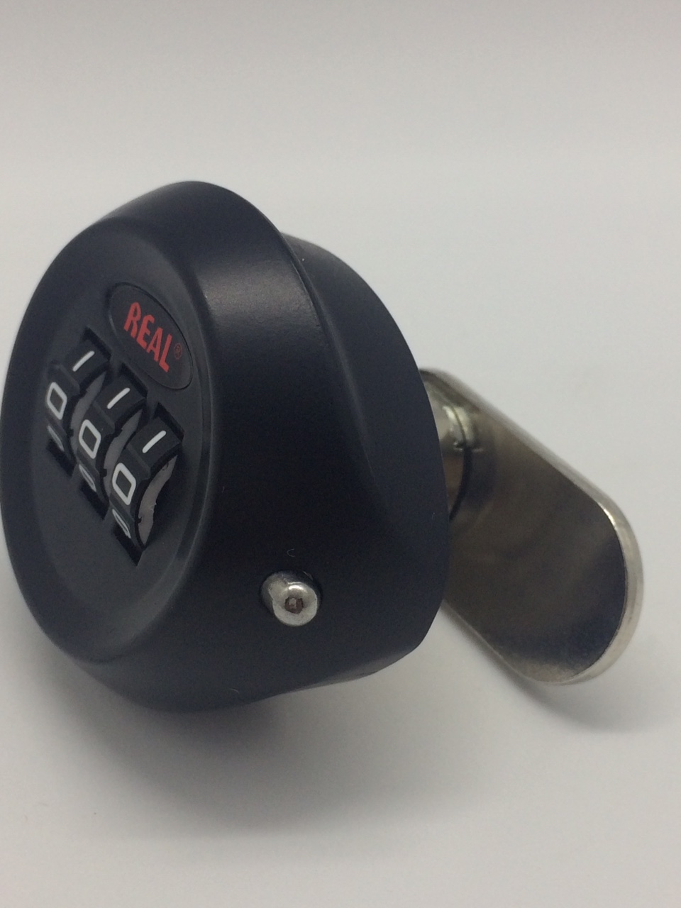 RL9047-07 Khóa tủ sắt mật mã Real 3 mã dài 22mm thích hợp cho tủ dày dưới 15mm có nút thay mã đầu khóa vừa là tay vặn
