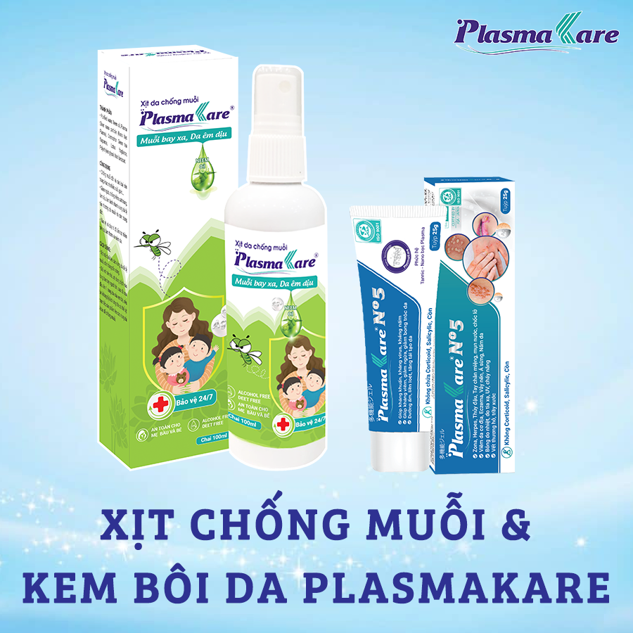 Combo gồm 01 Gel PlasmaKare No5 và 01 Xịt chống muỗi PlasmaKare, TRl ngứa, làm xẹp vết đốt, mẩn đỏ do Muỗi và côn trùng cắn, chống muỗi và côn trùng, bảo vệ toàn diện da bé yêu