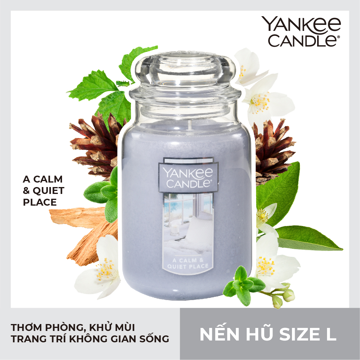 Nến hũ Yankee Candle size L - A Calm &amp; Quiet Place