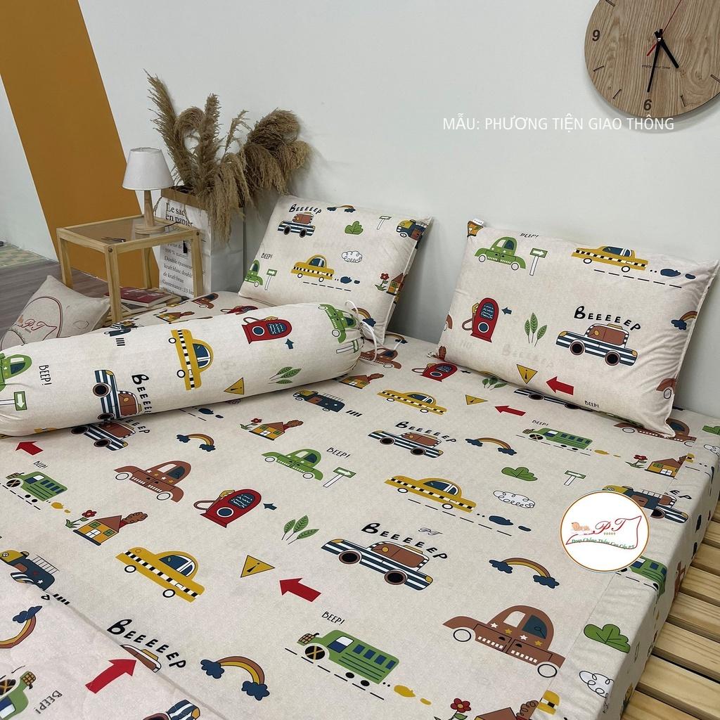 Bộ ga chống thấm cho bé chính hãng PT kèm vỏ gối, chất liệu cotton cao cấp, chống thấm nước tuyệt đối