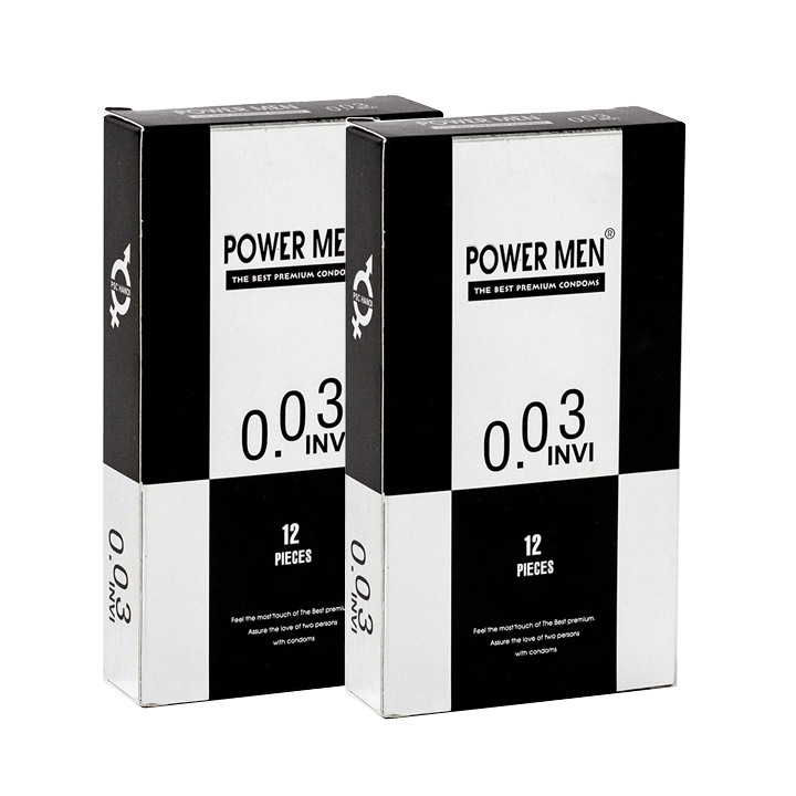 Bao cao su Powermen Siêu Siêu Mỏng 0.03 mm 12 BCS