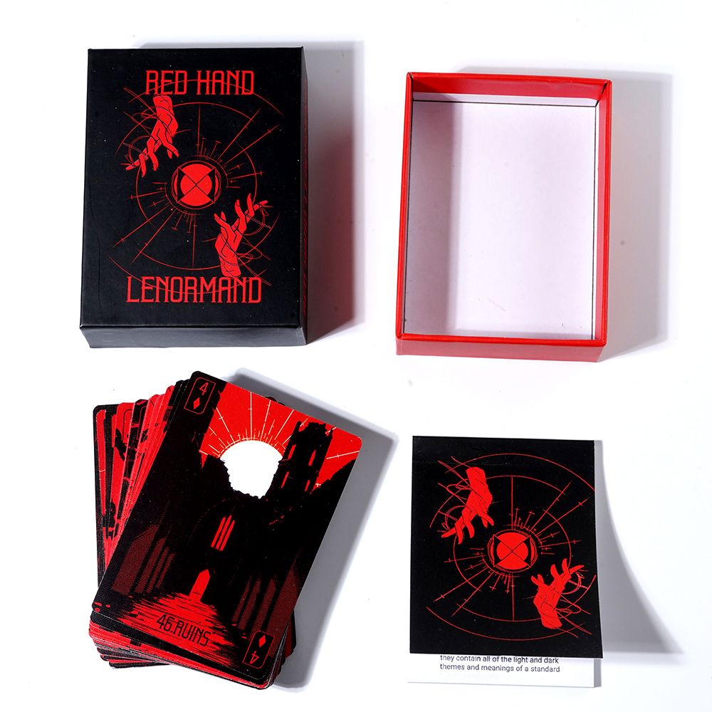 [Mạ Cạnh Size Gốc] Bộ Bài Red Gand Lenormand 39 Lá Bài 6x9 Cm Tặng Đá Thanh Tẩy