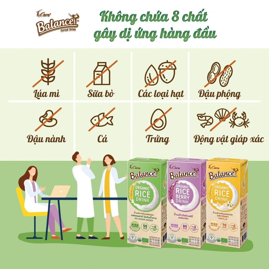 Sữa gạo hữu cơ hương dâu Thái Lan 4Care Balance Organic