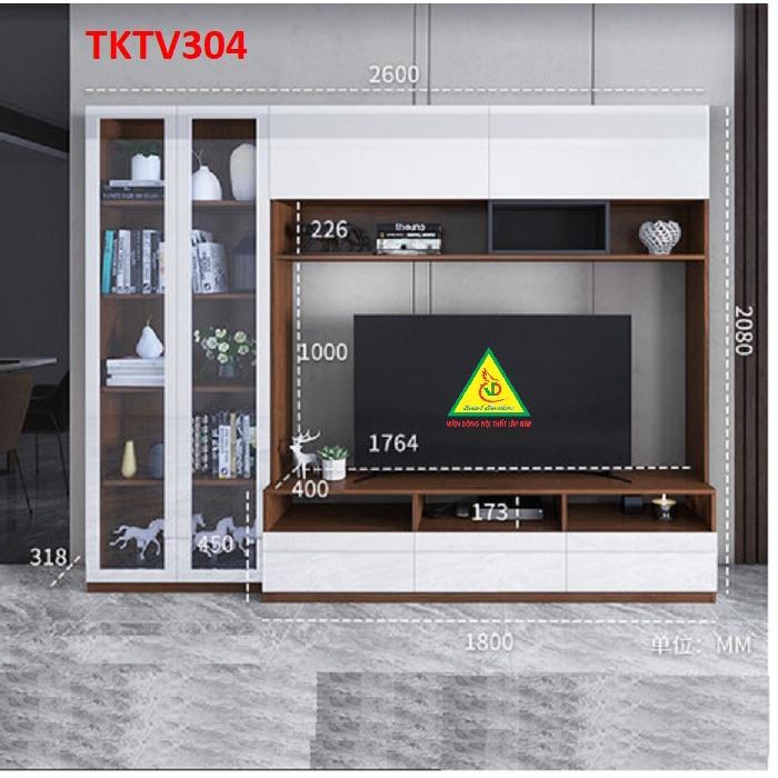 Tủ kệ tivi trang trí phong cách hiện đại TKTV301 - Nội thất lắp ráp Viendong adv