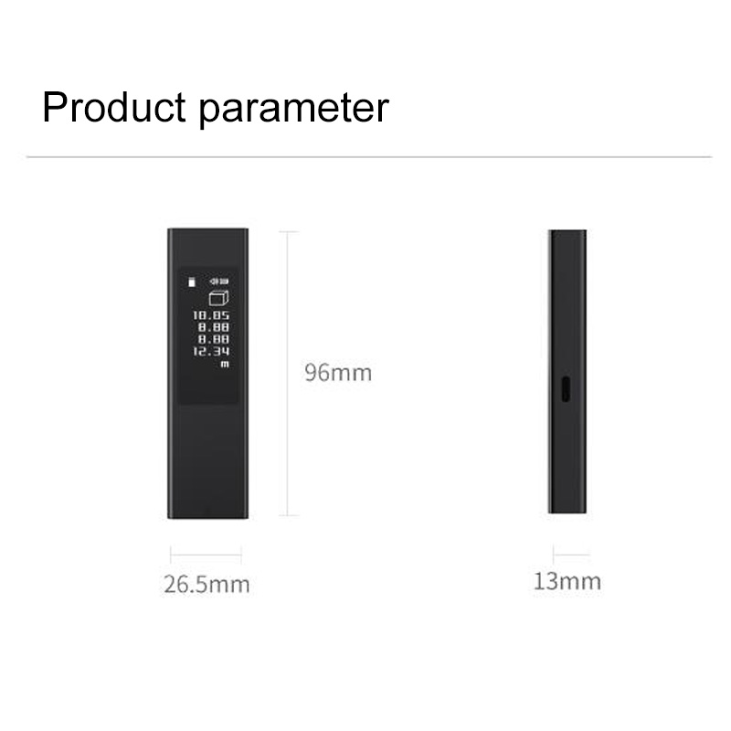 Máy đo khoảng cách bằng laser Xiaomi DUKA LS5, Màn hình cảm ứng OLED Máy đo khoảng cách 40M chính xác cao, Dụng cụ laser thước đo kỹ thuật số có thể sạc lại