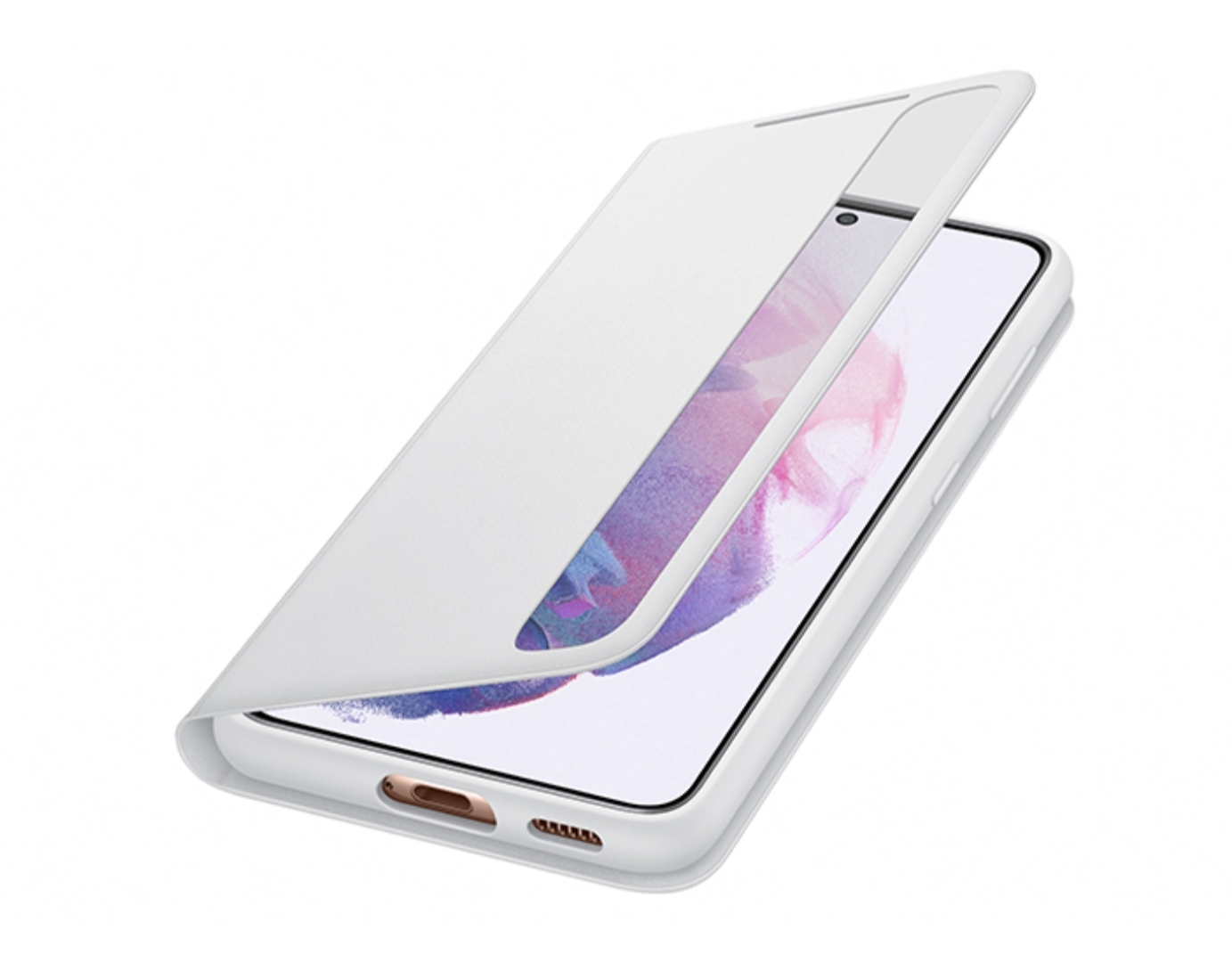 Bao Da Kháng Khuẩn Clear View Dành Cho Samsung Galaxy S21+ - Hiển Thị Màn Hình Thông Minh - Nghe Và Từ Chối Cuộc Gọi Mà Không Cần Mở Nắp - Full Box Nguyên Seal