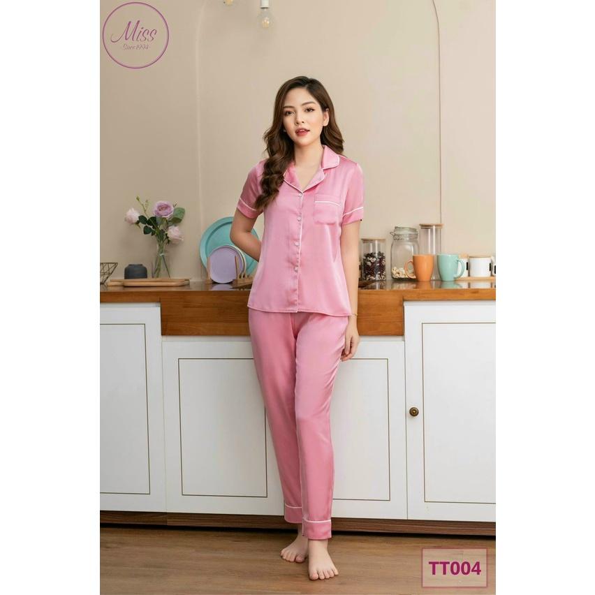 Bộ Đồ Ngủ Pijama Lụa Gấm Cao Cấp-bộ đồ sau sinh tiện lợi