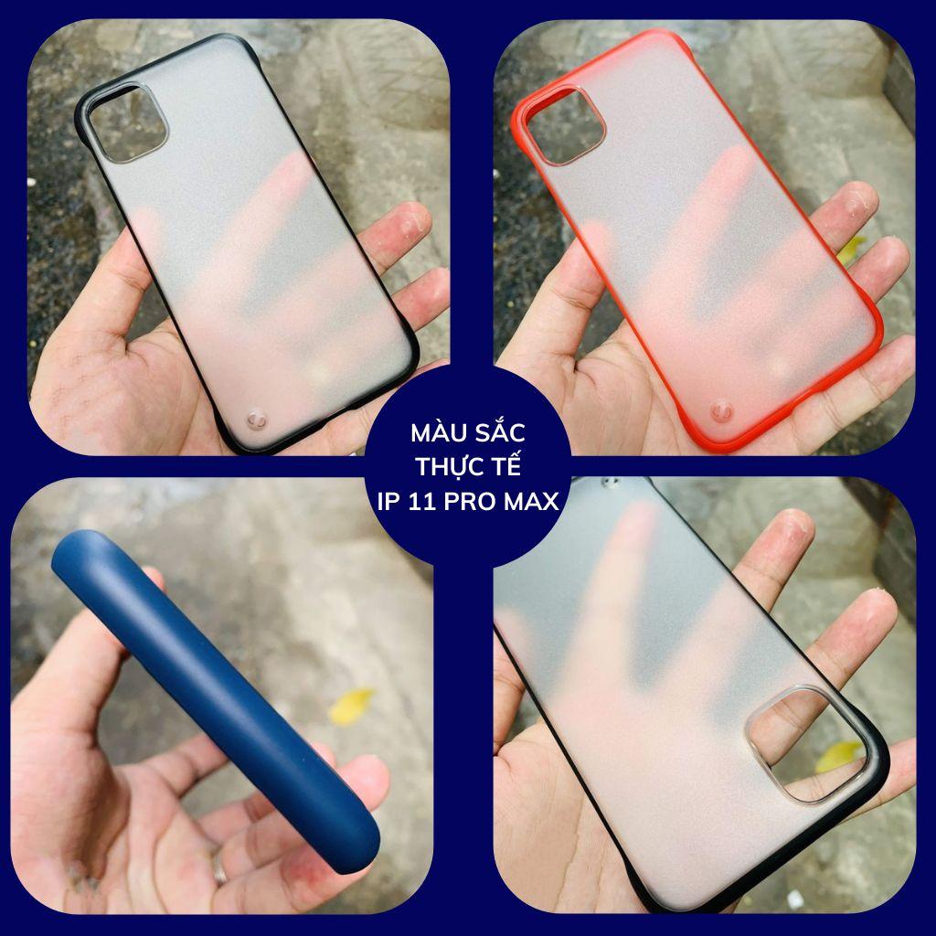 Ốp lưng ip 11 ip 11 pro max nửa cạnh lưng nhám chống bám vân tay bảo vệ camera phụ kiện điện thoại huỳnh tân store