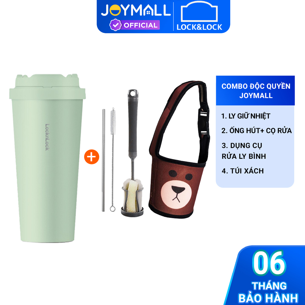 Ly Giữ Nhiệt Lock&Amp;Lock 550Ml Lhc3249 Xanh Mint - Combo Độc Quyền Gồm Ly Nước, Ống Hút Cọ Rửa, Đồ Vệ Sinh, Túi - Joymall - Combo Lhc3249 Túigấu