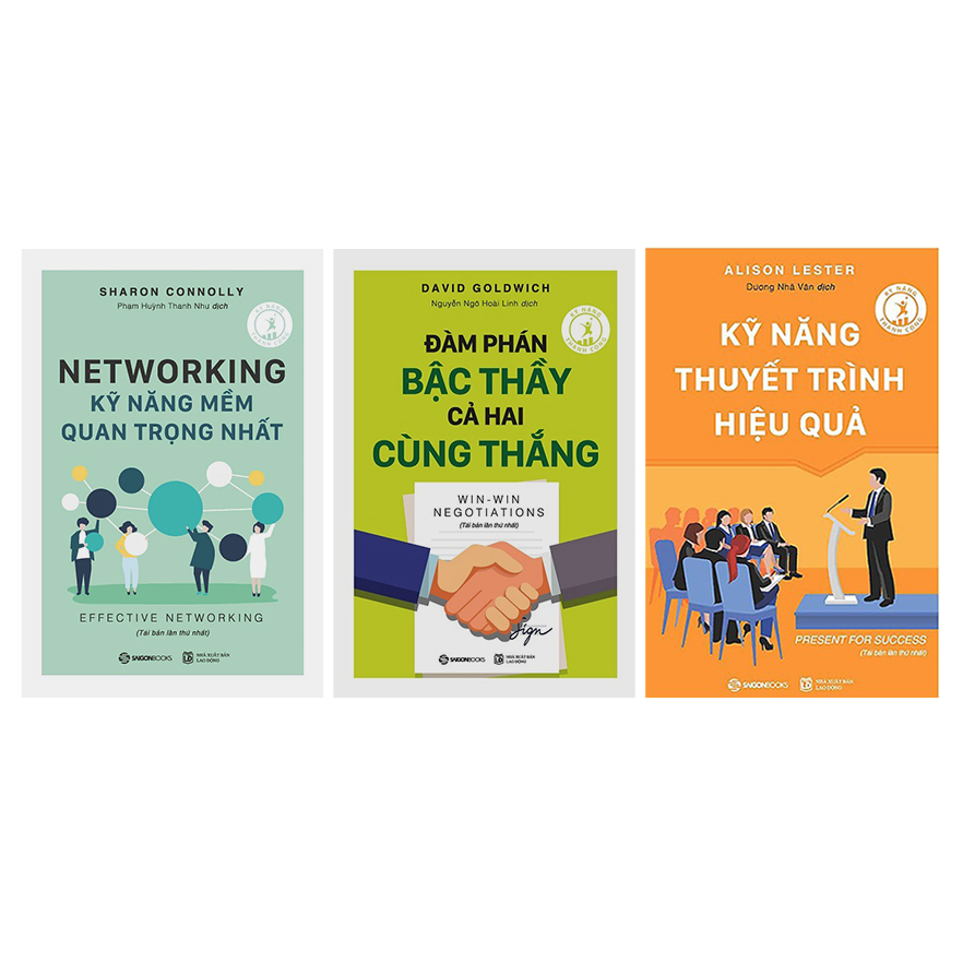 Combo 3 cuốn: Kỹ năng thuyết trình hiệu quả + Networking - kỹ năng mềm quan trọng nhất + Đàm phán bậc thầy cả hai cùng thắng