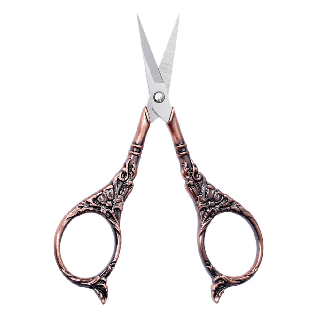 Vintage Style European Stainless Steel Tailor Scissors for Sewing Red
