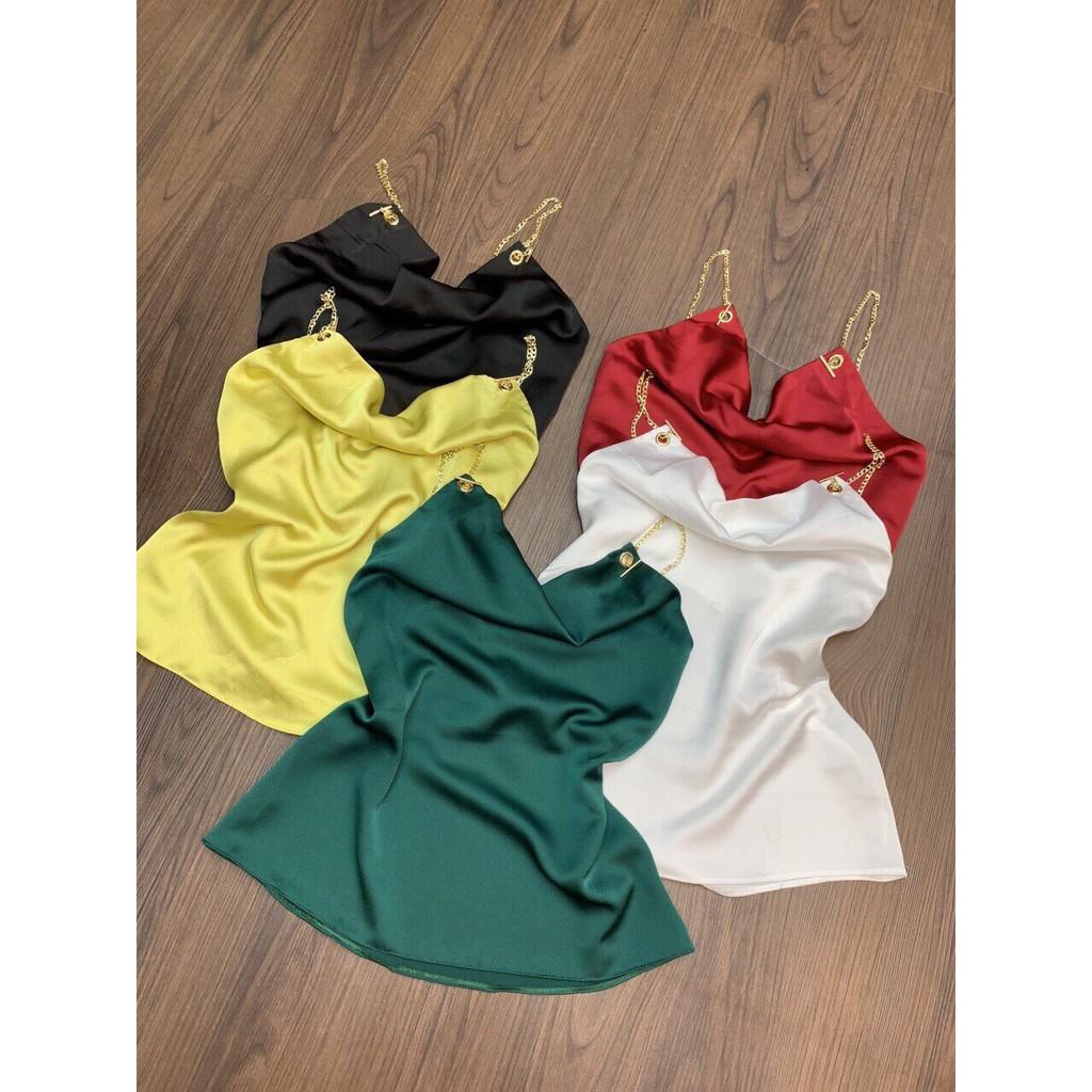 ÁO 2 DÂY XÍCH VẢI PHI 2 LỚP HÀNG THIẾT KẾ CHUẨN SHOP CỰC HOT TẠI LANAFASHION