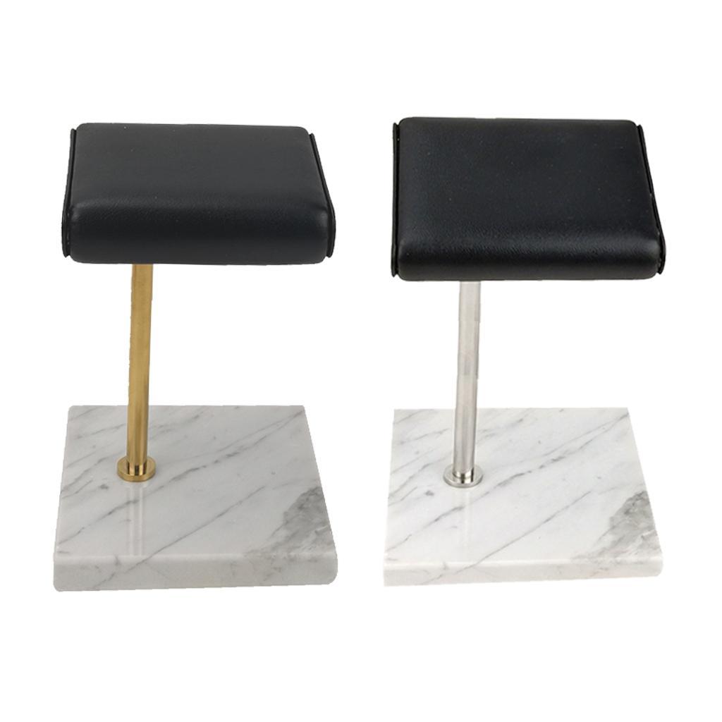 2pcs Green Marble Base & PU Watch Holder Stand for Display