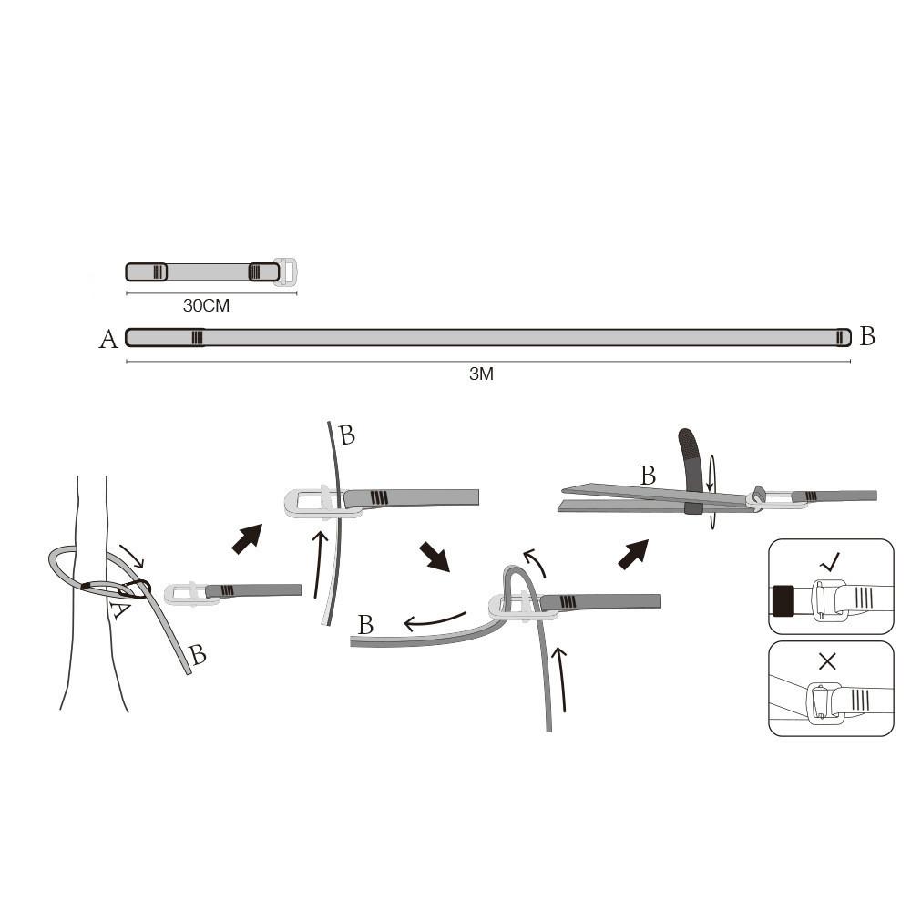 Cắm Trại Ngoài Trời Võng Dây Nylon  Điều Chỉnh Strapss Xanh Dương