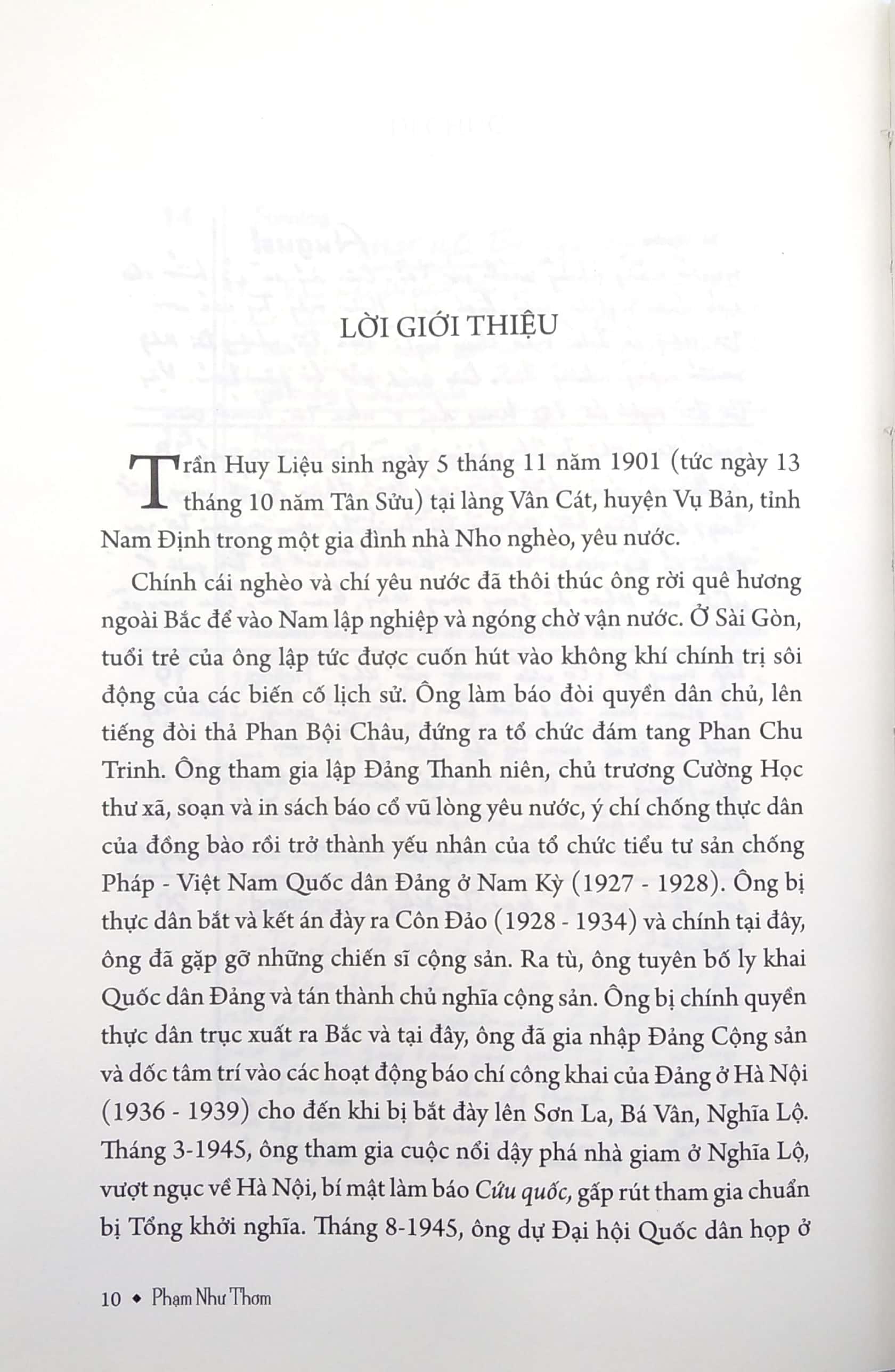 Hồi Ký Trần Huy Liệu