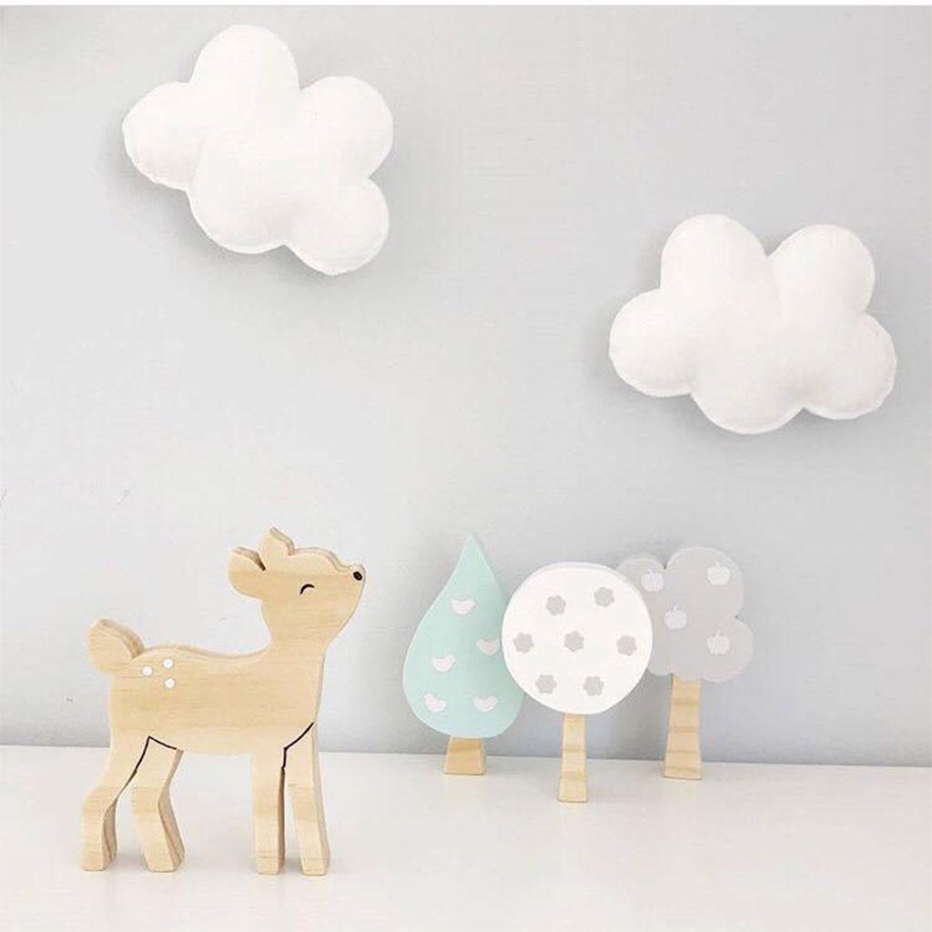 Mini Trees Building Blocks Ornaments Wooden Room Decor Wood Ornaments for Photo Props