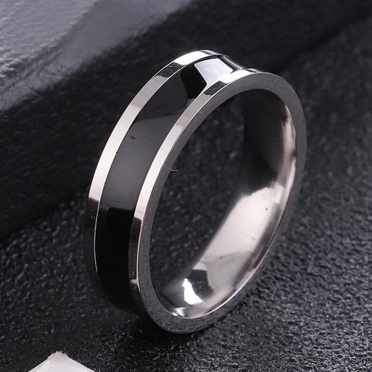 Nhẫn Nam Nữ Basic Row Ring Màu Bạc Đẹp Cao Cấp - Nhẫn Unisex Titan Không Gỉ - Row Ring -Cam Accessories