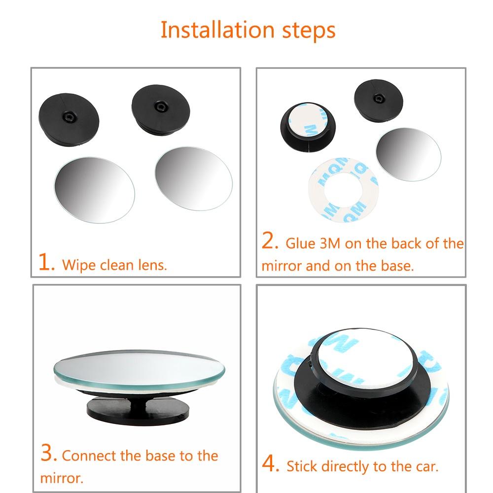 Set 2 gương chiếu hậu hình tròn nhỏ 3M góc rộng 360 độ cho xe hơi