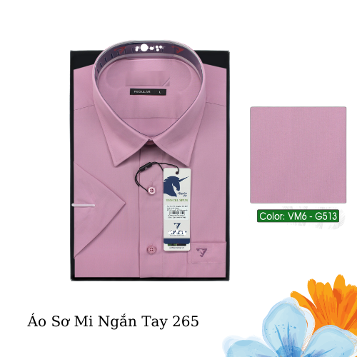 Áo Sơ Mi Ngắn Tay Trơn Màu Vạt Bầu Form Regular 265