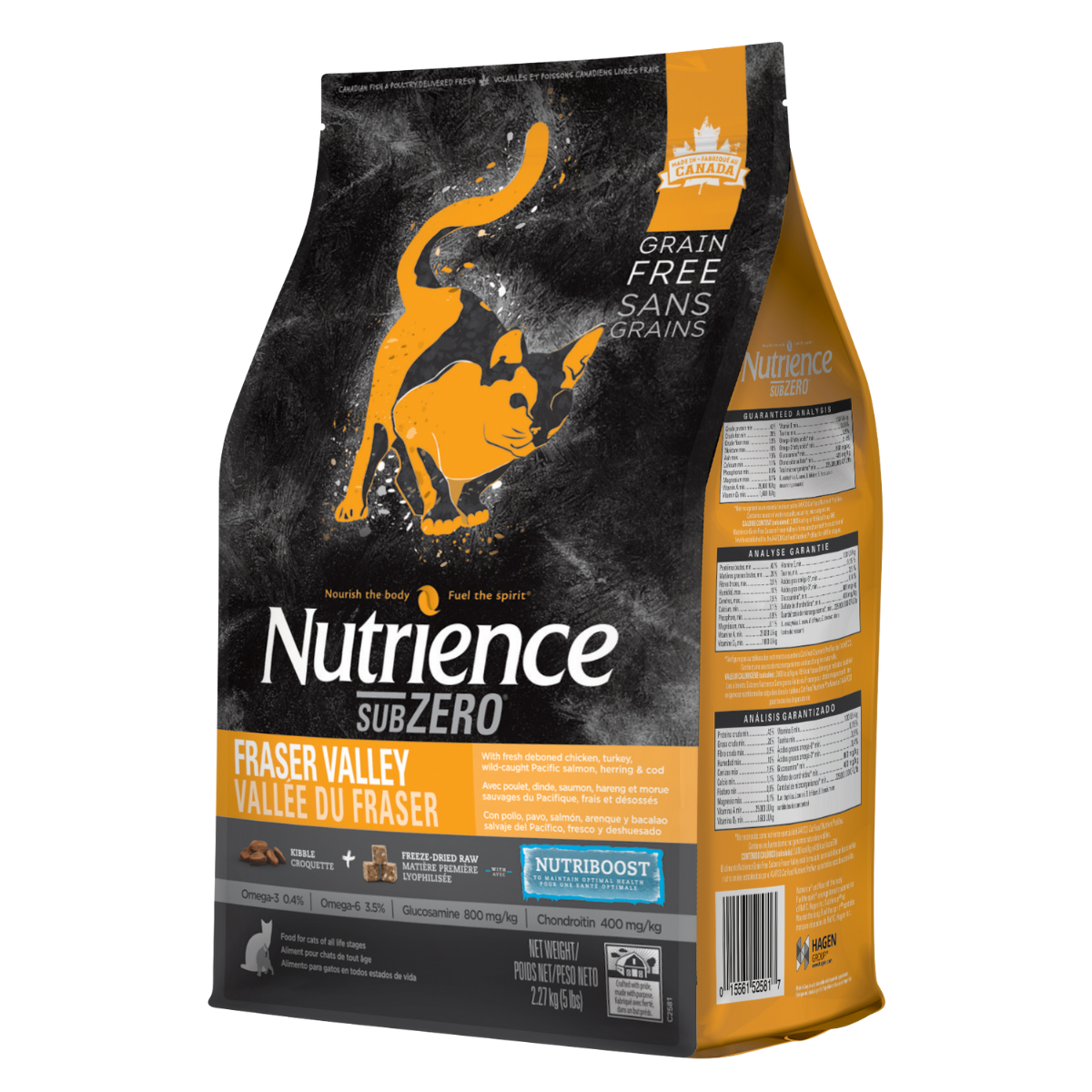  Thức Ăn Hạt Cho Mèo Nutrience Subzero Bao 5kg - Thịt Gà, Cá Hồi, Cá Tuyết, Rau Củ, Trái Cây Tự Nhiên