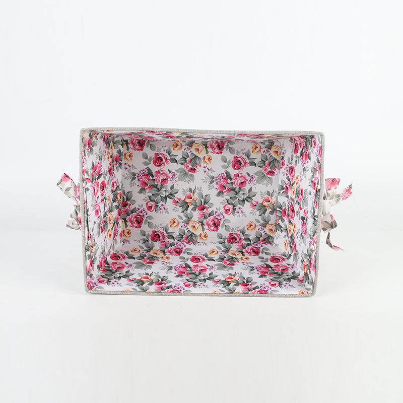 Giá thấp nhất bông và vải lanh in hộp lưu trữ máy tính để bàn giỏ lưu trữ vải hộp lưu trữ vải bạt dày quần áo đồ lặt vặt hộp hoàn thiện hộp