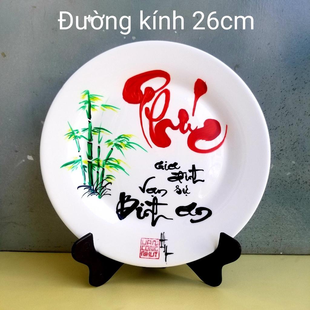 Tranh đĩa chữ PHÚC. Quà tặng mừng tân gia, khai trương, sinh nhật. Quà mừng thọ ông bà,cha mẹ. Quà tết. Tranh trang trí