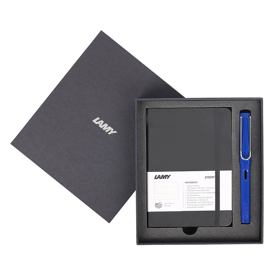 Gift Set Lamy Notebook A6 Softcover Black + Lamy Safari Blue - GSA6-SA008