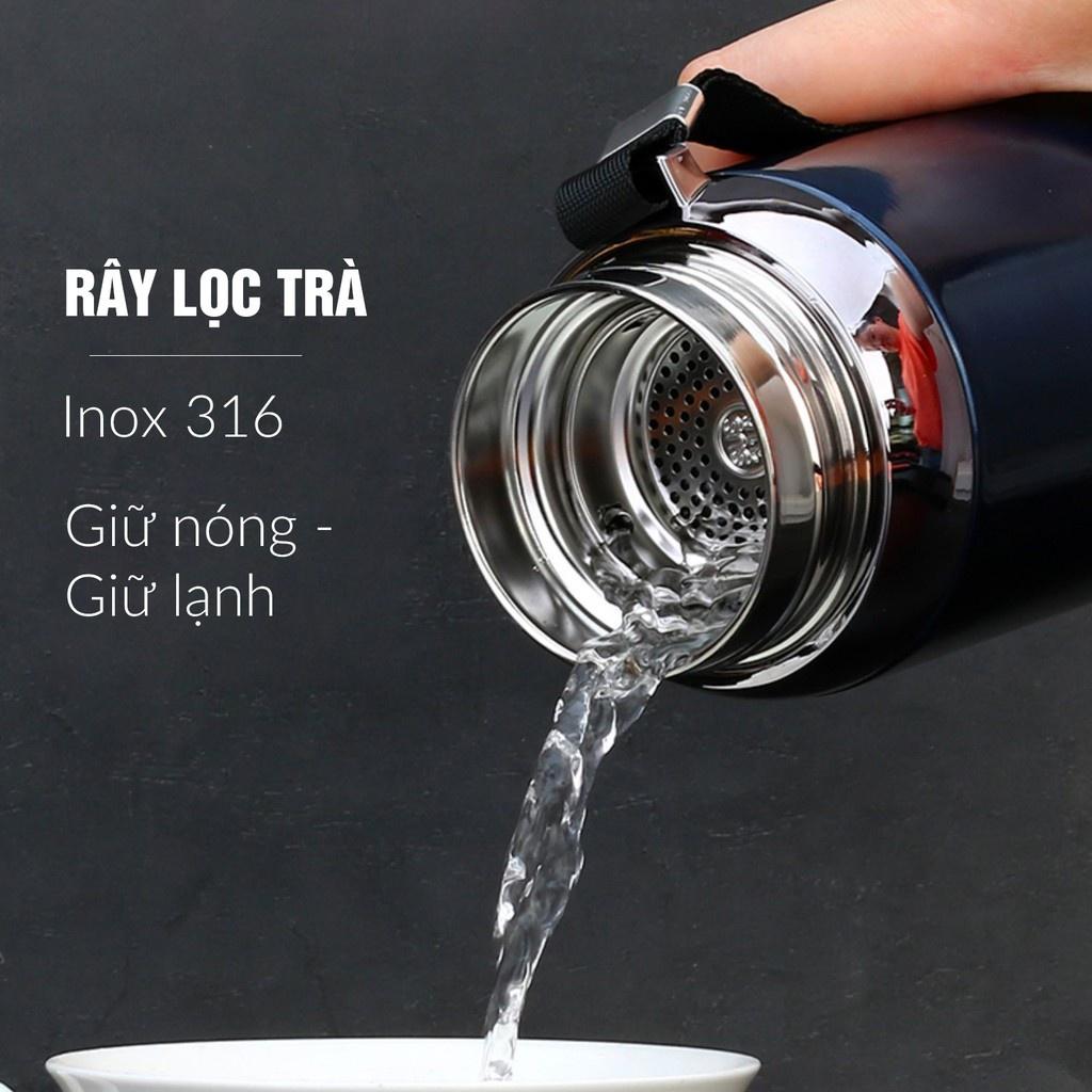 BÌNH GIỮ NHIỆT 1000ML INOX 316 KHÔNG GỈ CAO CẤP CÓ TẤM LỌC TRÀ GIỮ NÓNG LẠNH LÊN ĐẾN 24H CÓ DÂY TREO TIỆN LỢI