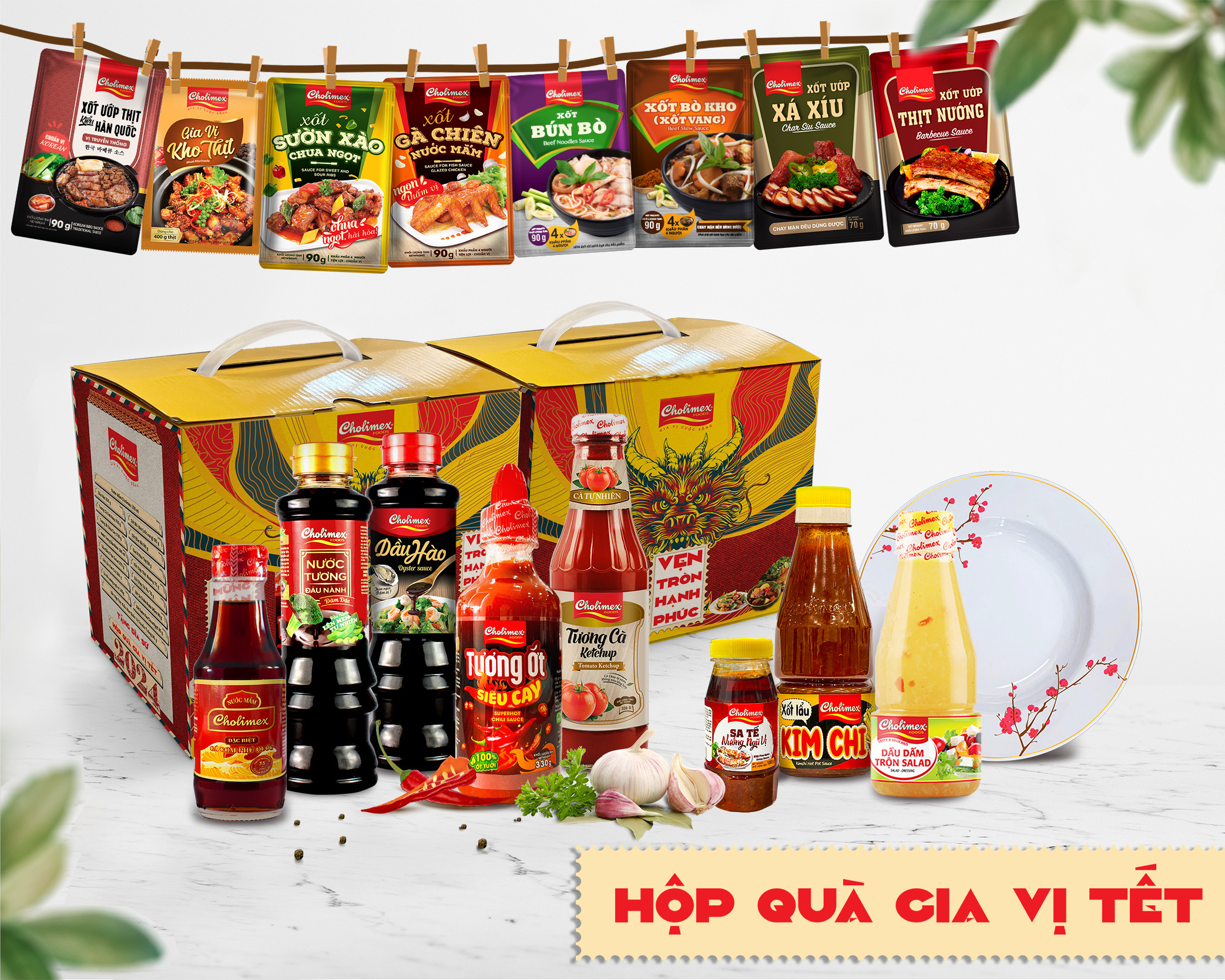 Bộ hộp quà Gia Vị Cholimex - Tết Vẹn Tròn Hạnh Phúc