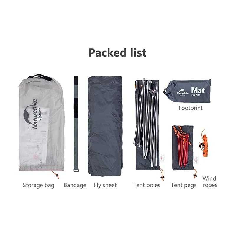 Lều 2 người siêu nhẹ NatureHike VIK 2 NH19ZP003-1 chính hãng, chống nước, chống gió, dễ dàng lắp đặt