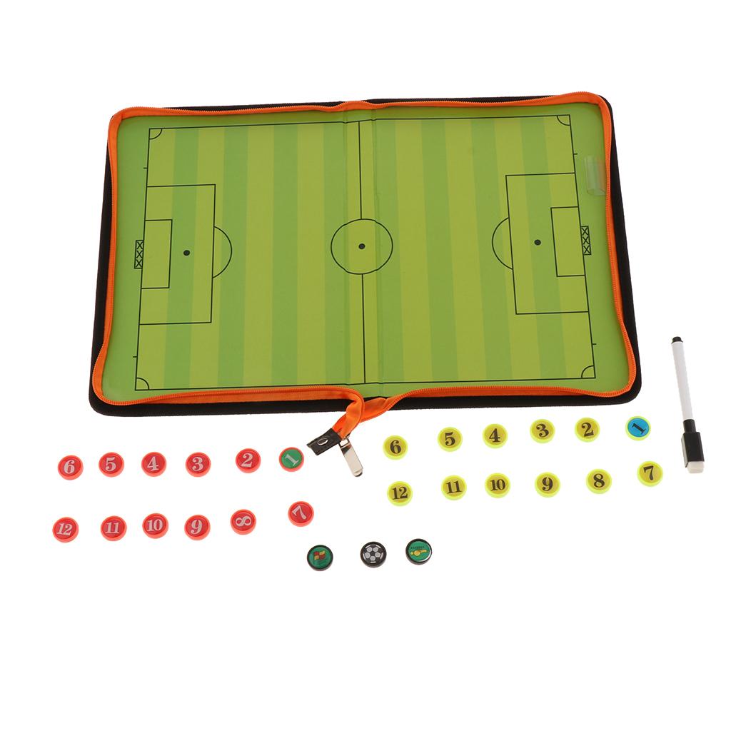Basketball Football Coaching Board Magnetic Soccer Strategy Clipboards Foldable Strategy Teaching Aids Coaches Leather Equipment