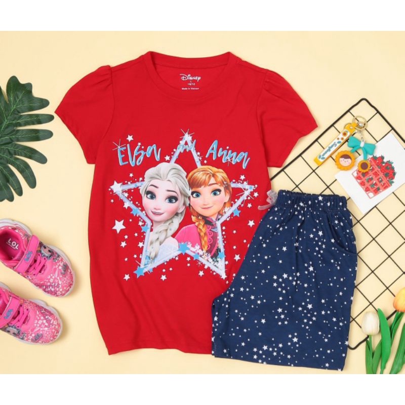 Bộ cotton ngắn tay cho bé gái 4-14t