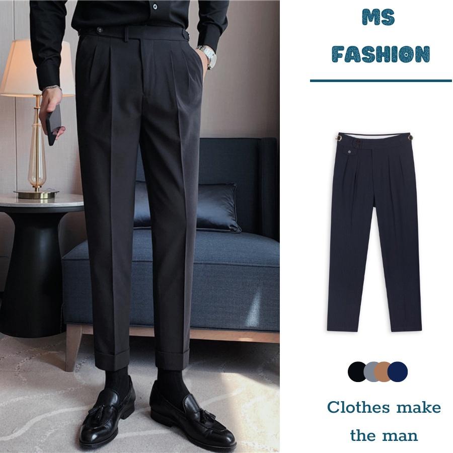 Quần baggy nam, quần cạp cao dáng Baggy ống rộng vải Hàn cao cấp, co giãn thời trang nam Menswear phong cách Hàn Quốc