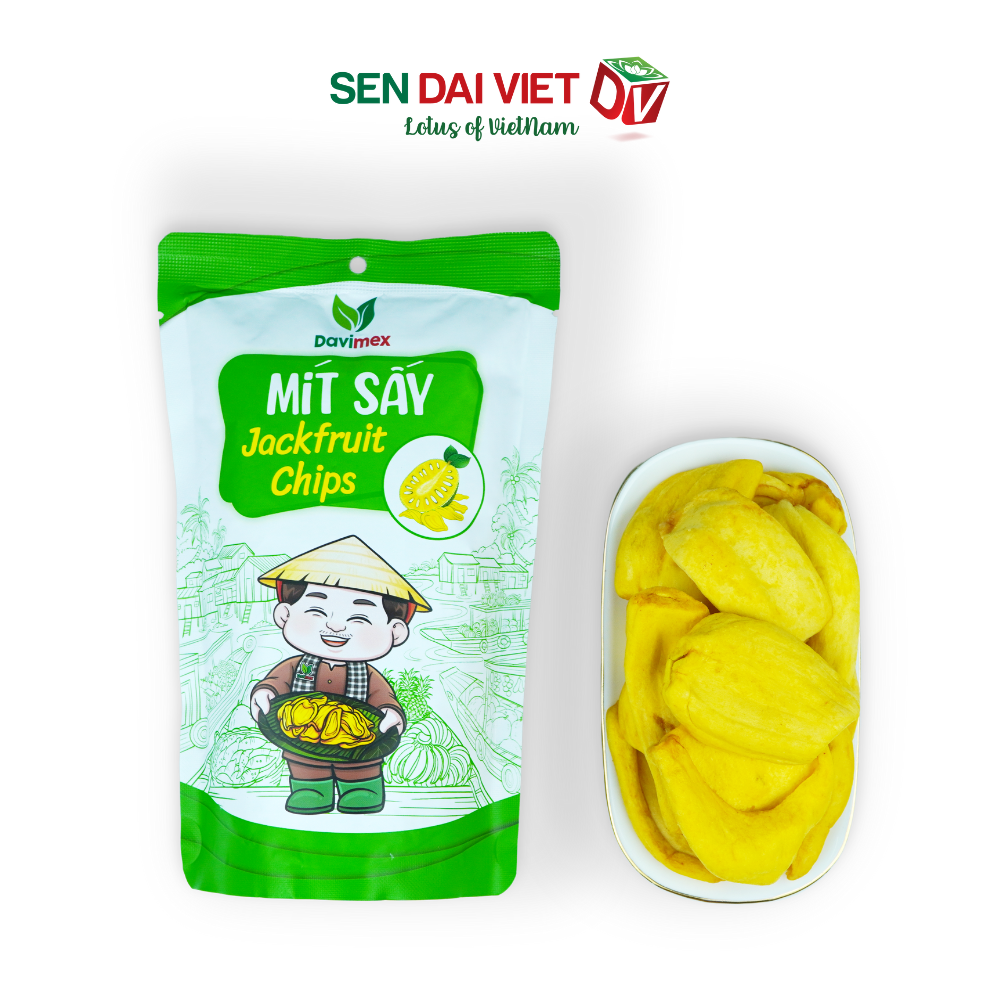 Mít Sấy Giòn- Thức ăn sạch cho sức khỏe, Hương Vị Tự Nhiên, Thơm Ngon Toàn Diện, ĐV- Sen Đại Việt- Gói 35g- Date Mới Nhất