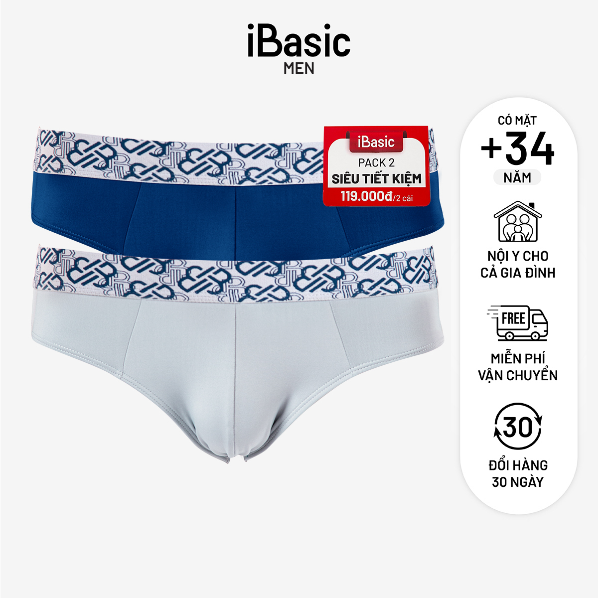 Pack 2 combo quần lót nam brief PANM109-PA2