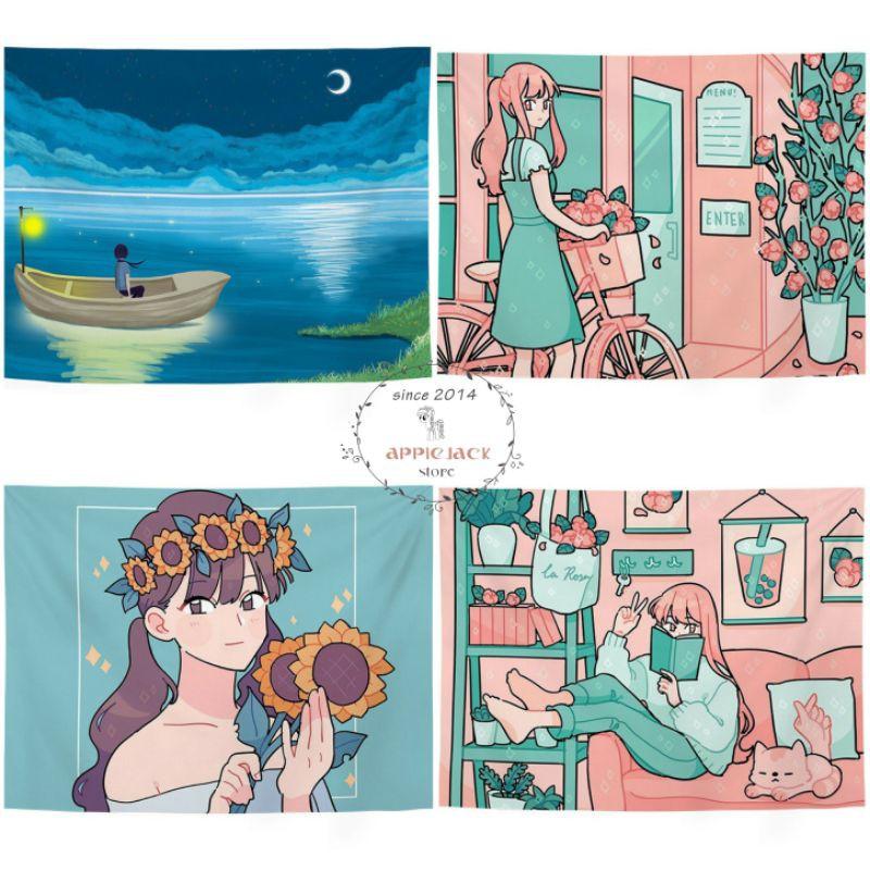 Tranh vải Decor chàng trai cô gái anime siêu kute mới nhất -