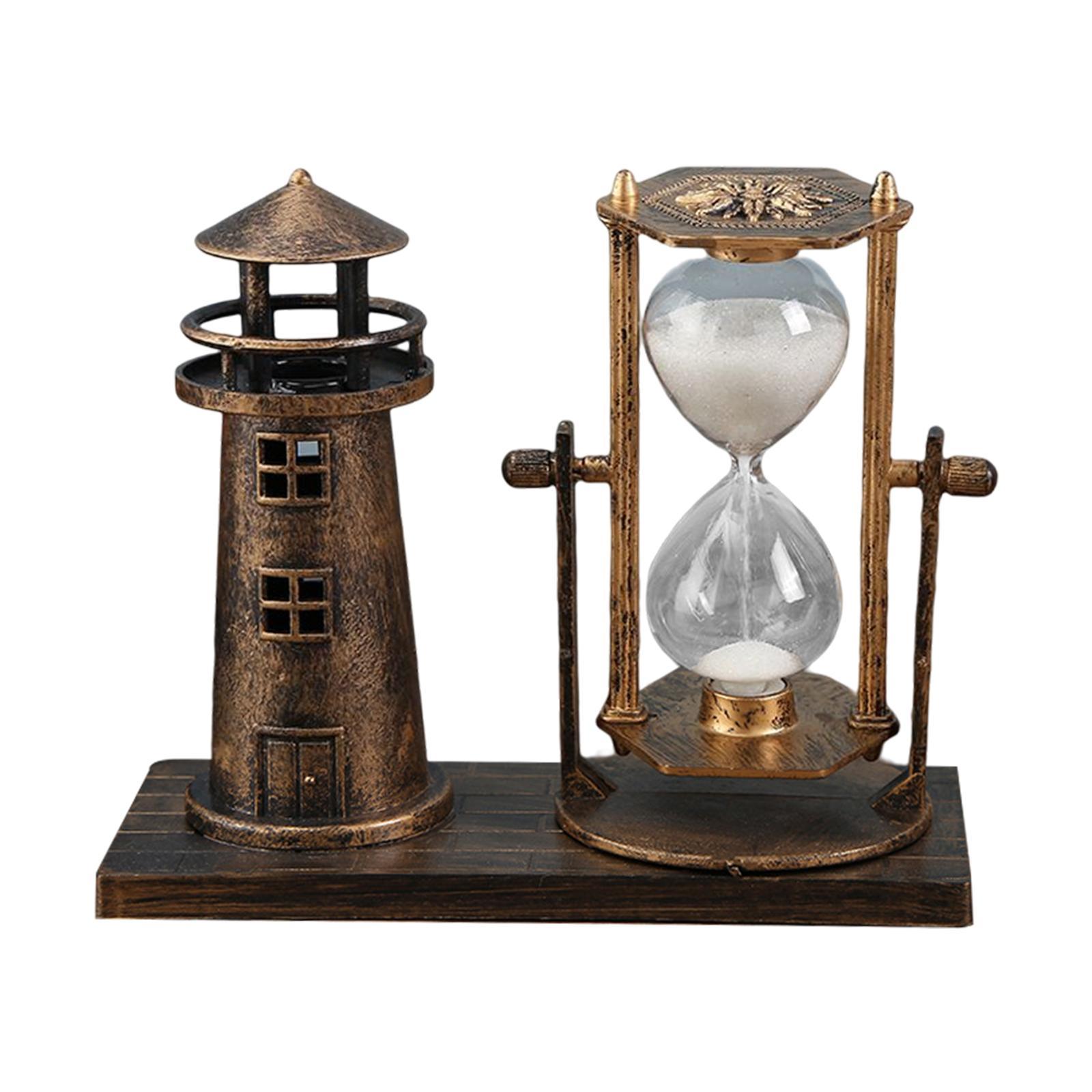 European Retro Style Lighthouse Hourglass Sand Timer for Desk New Year Gift