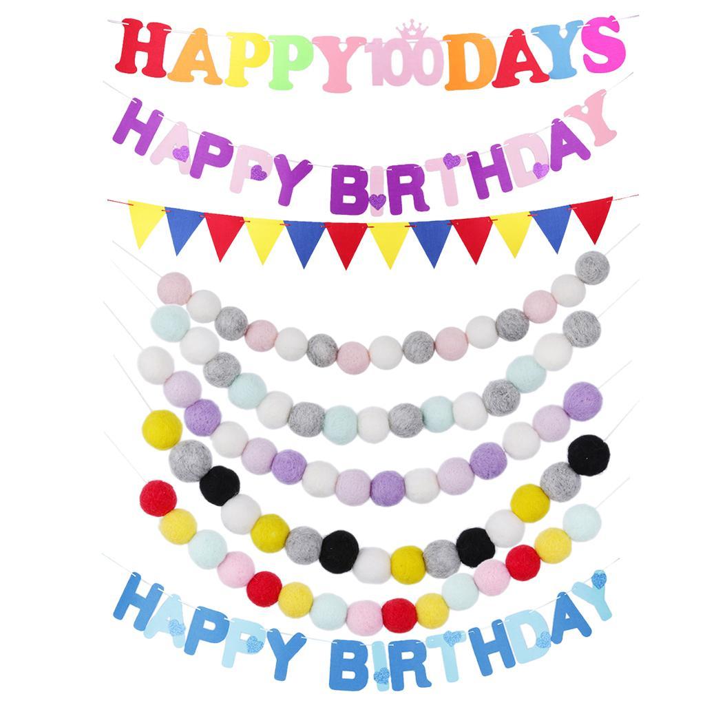 Felt Flags Bunting Garland Banner Party Hanging Decor