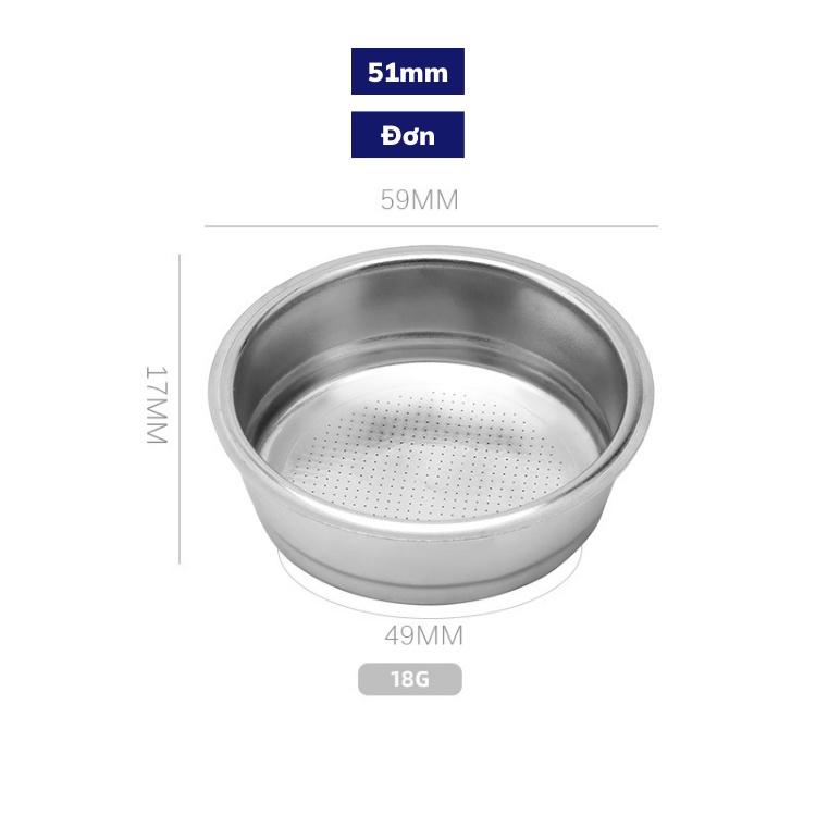 Rổ phin inox 54mm cafe pha máy lỗ nhỏ tạo crema dày sánh và mịn đủ size đủ loại bảo hành 1 đổi 1 pha cà phê espresso